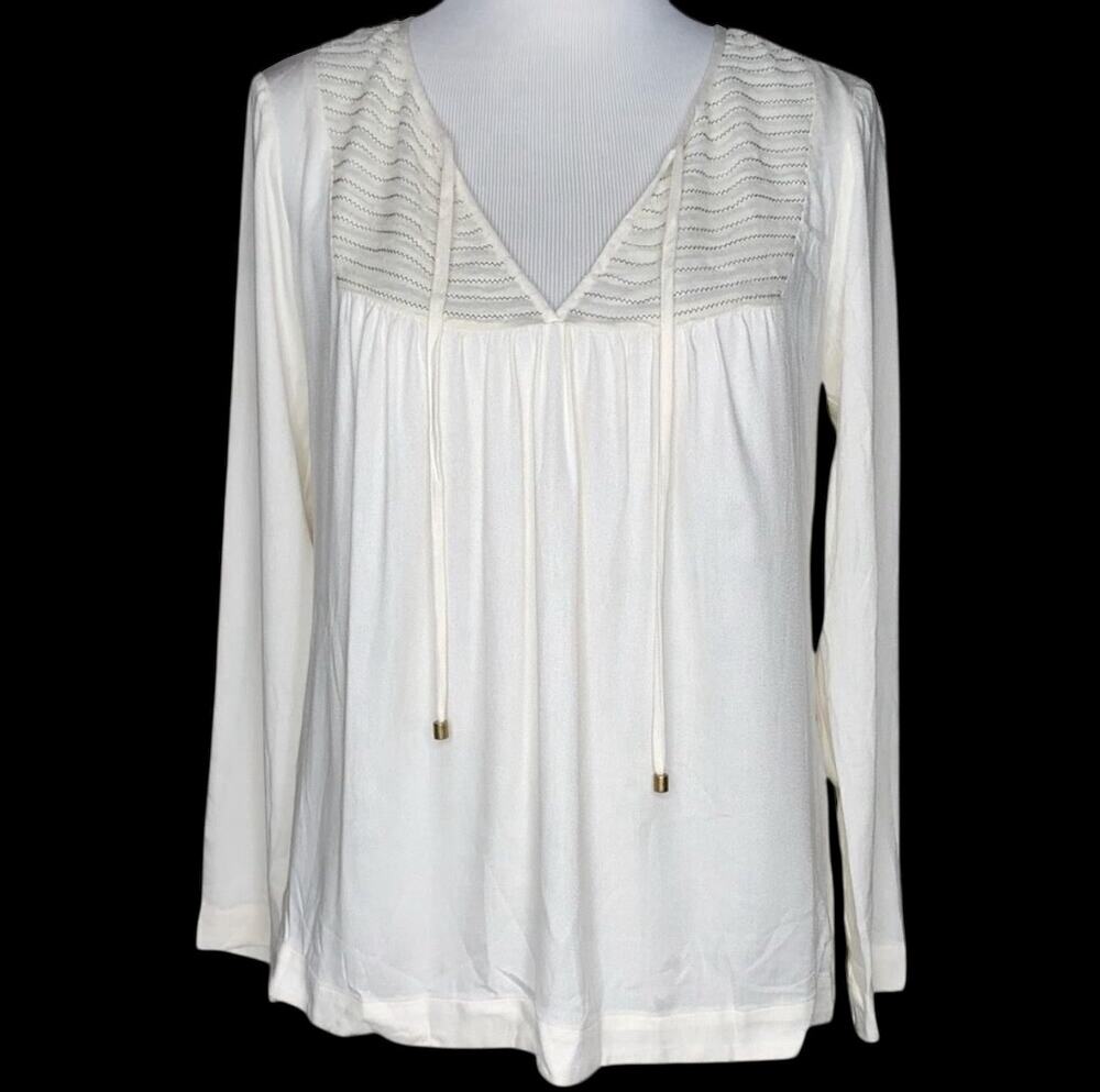 Ella Moss (Anthro) Long Sleeve Rayon/Silk Blouse Sz XS (Fits sz 6 Perfectly!)